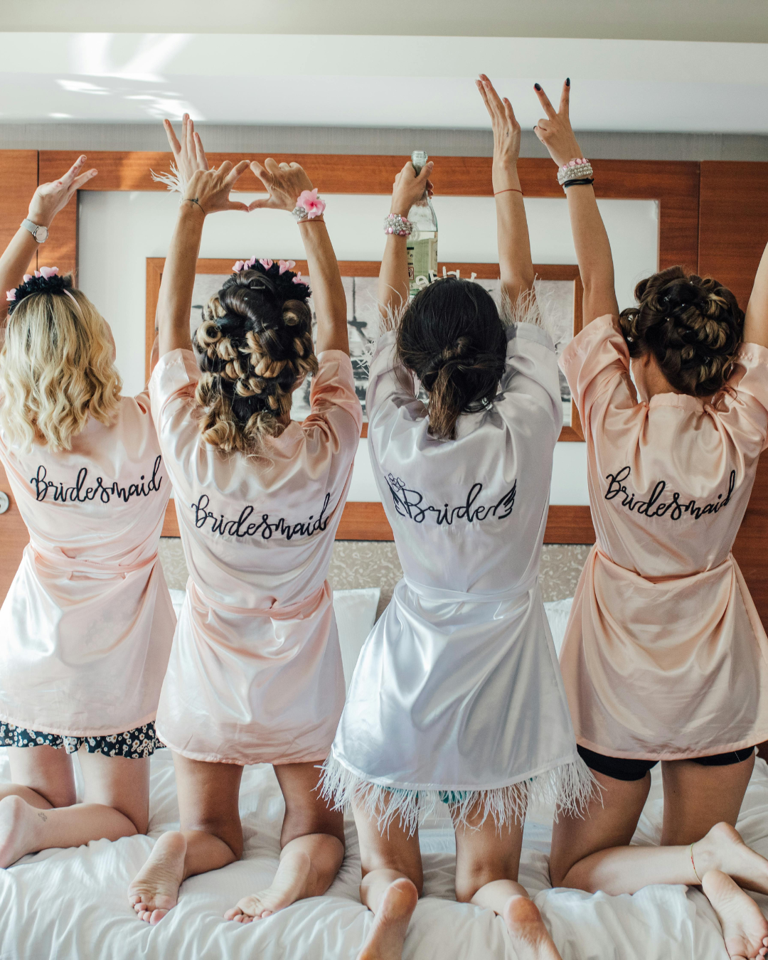 Bride and Bridesmaids in dressing robes