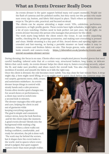 What Does An Events Dresser Do