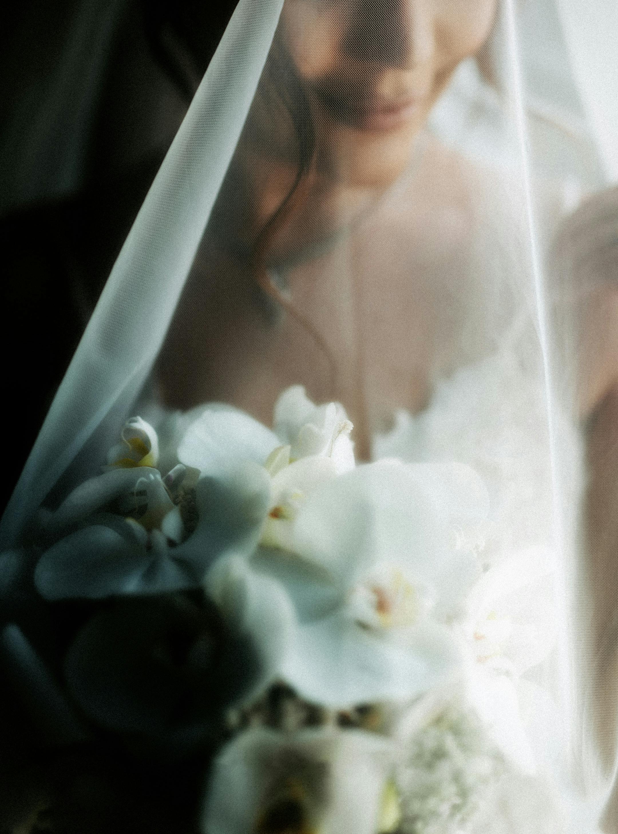 Bride holding flowers