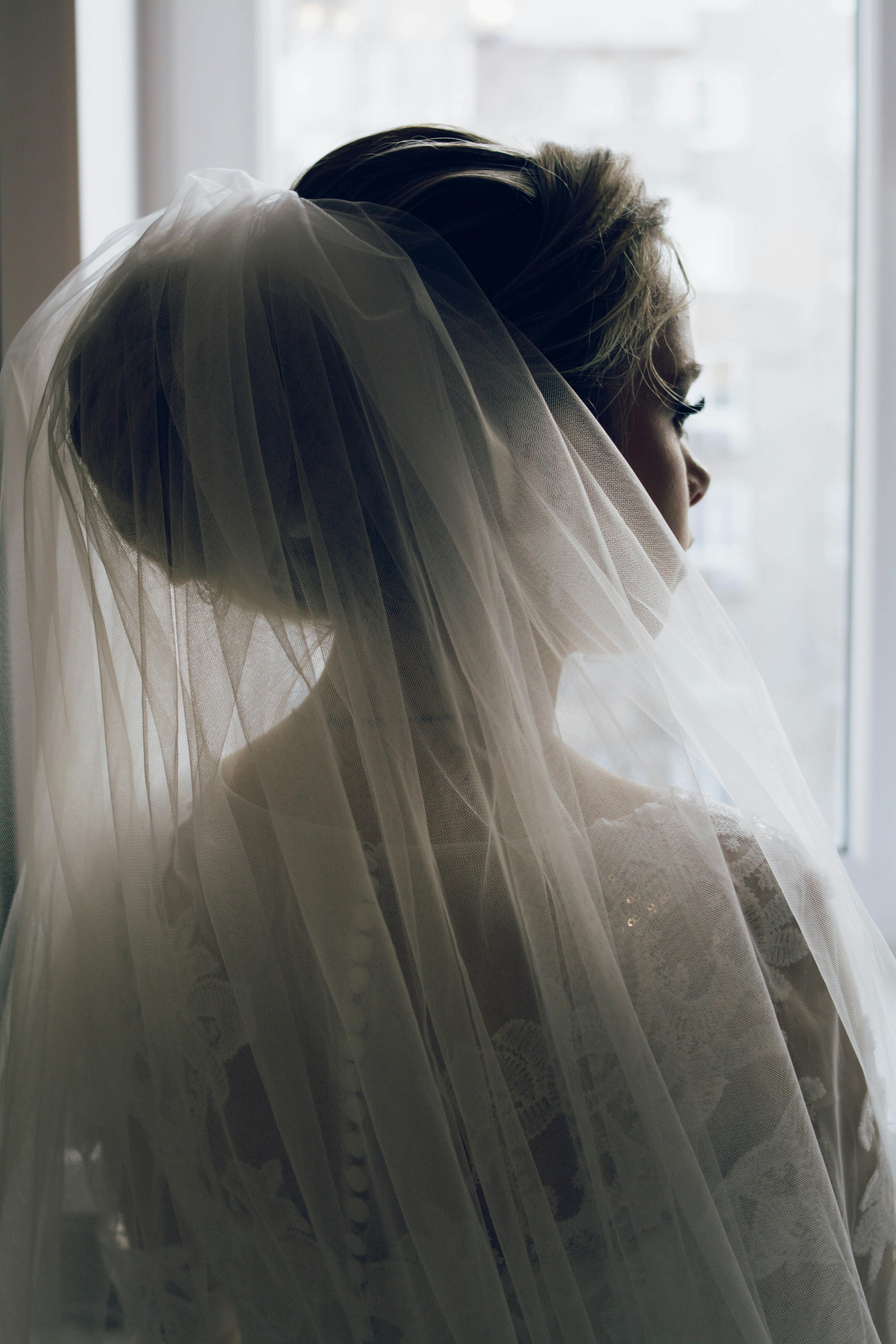Bride wearing a veil