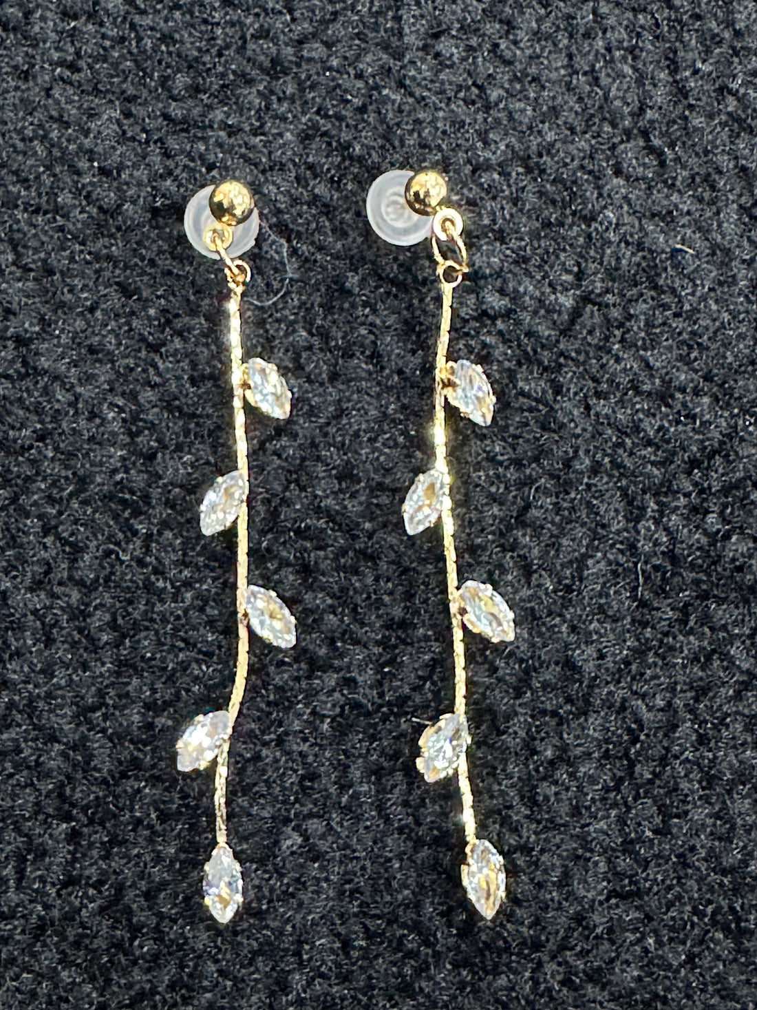 Gold Long Vine Drop Earrings