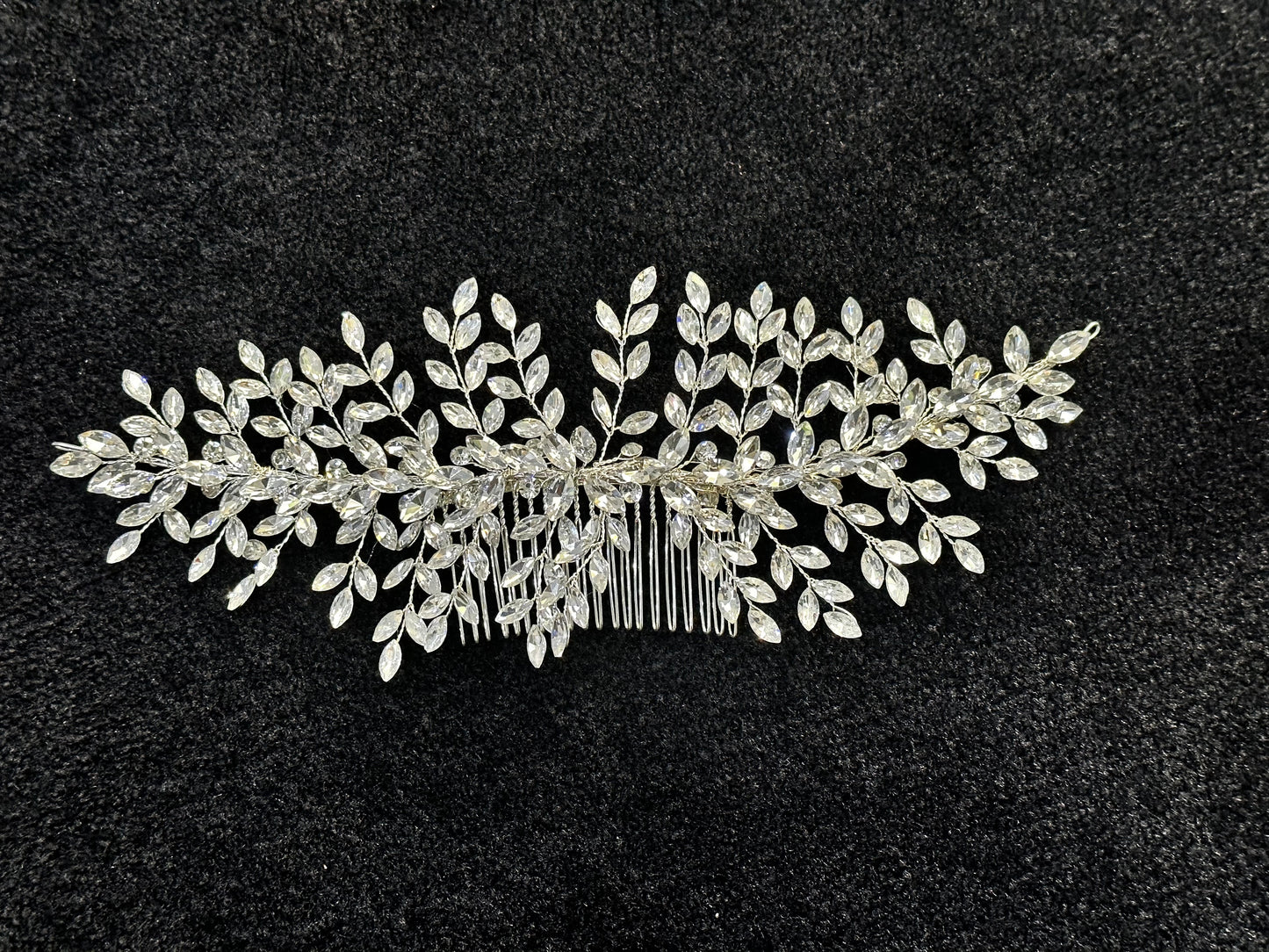 Large Petal Shaped Rhinestone Hair Comb