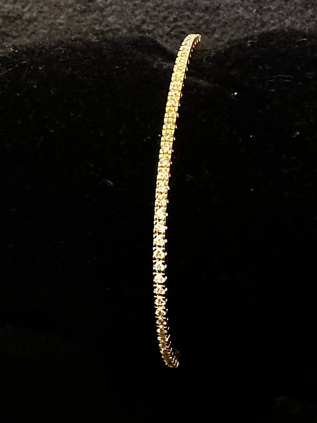 Slim Gold Cubic Zirconia Bangle