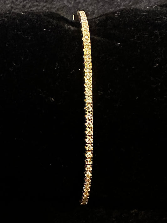 Slim Gold Cubic Zirconia Bangle