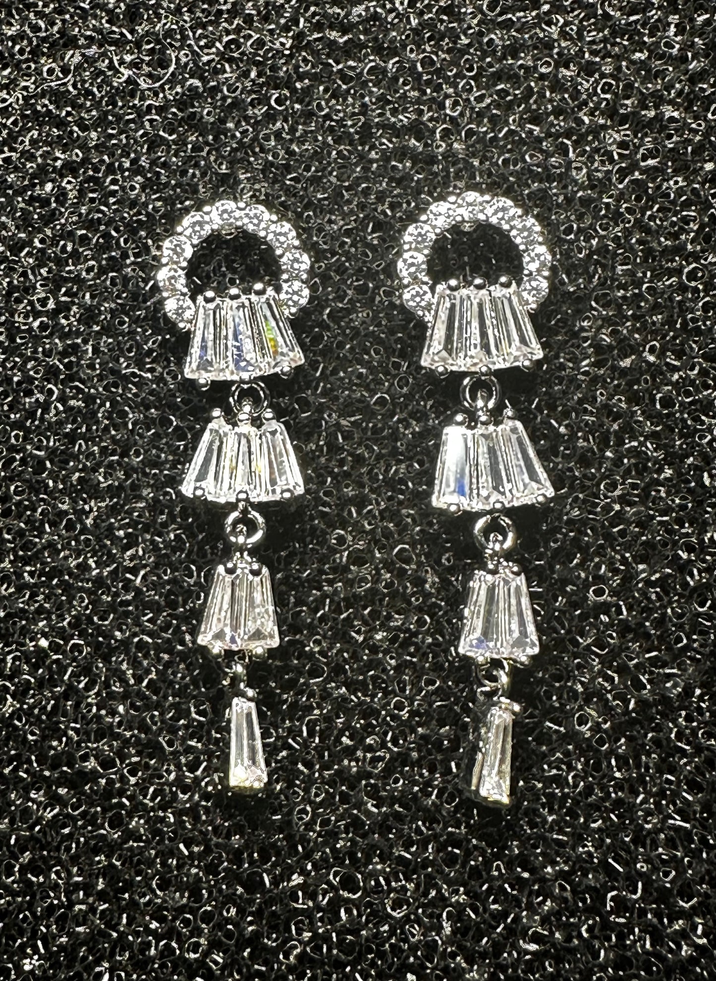 4 Tier Cubic Zirconia Earrings