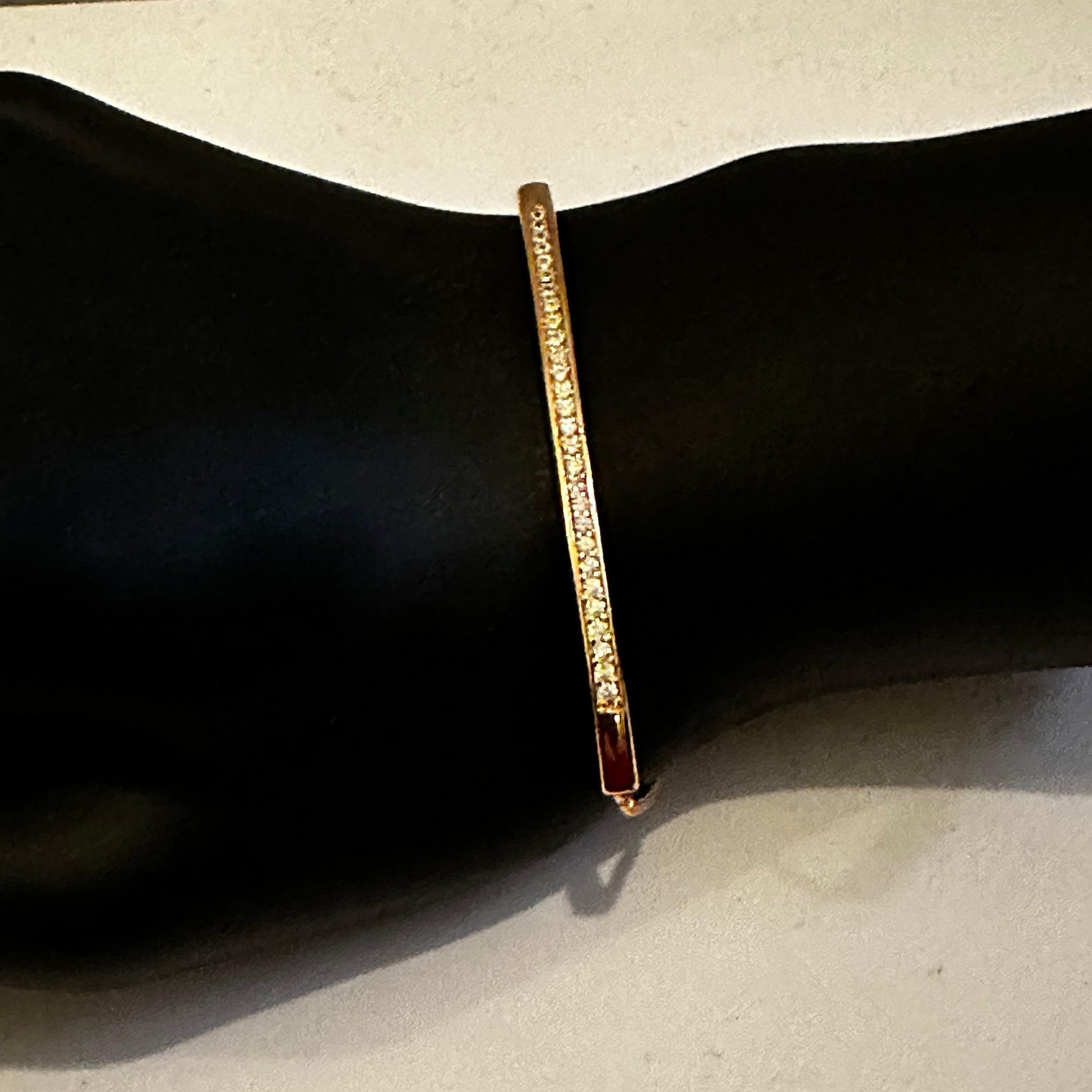 Rose Gold Adjustable Cubic Zirconia Bangle