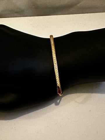 Rose Gold Adjustable Cubic Zirconia Bangle