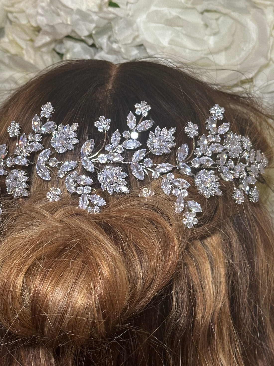 Large Floral Crystal Hairpiece