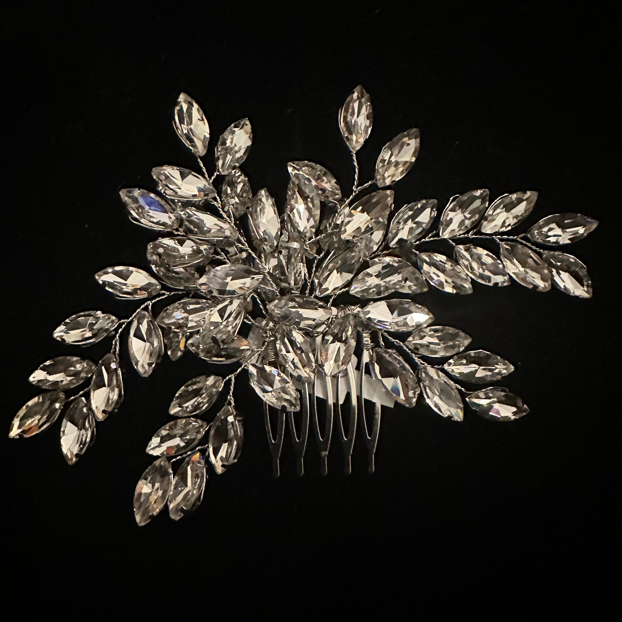 Silver Medium Size Petals Hair Comb