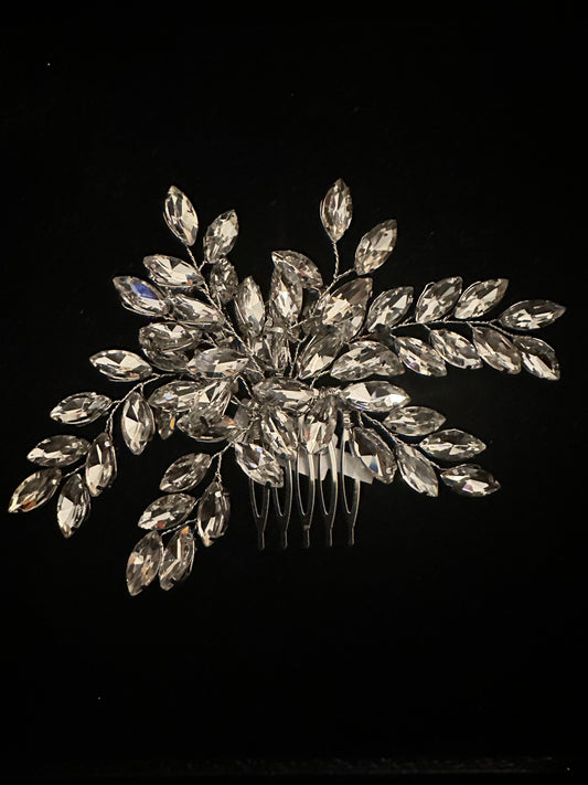 Silver Medium Size Petals Hair Comb