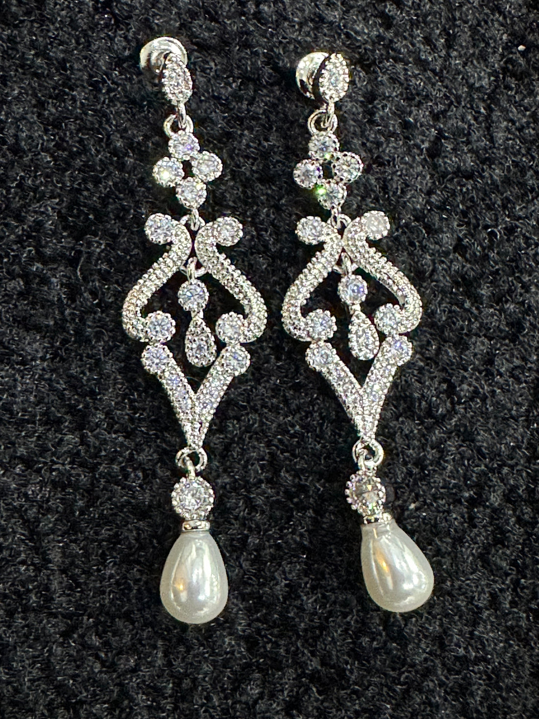 Long Pearl Drop Earrings