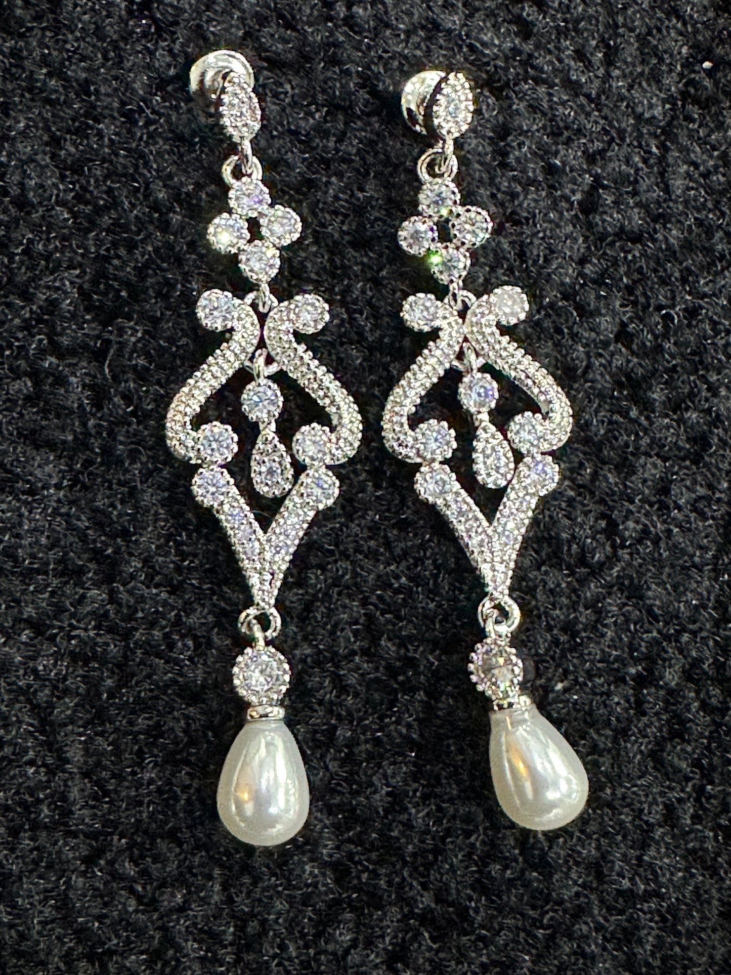 Long Pearl Drop Earrings