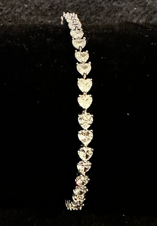 Heart Shape Tennis Crystal Bracelet
