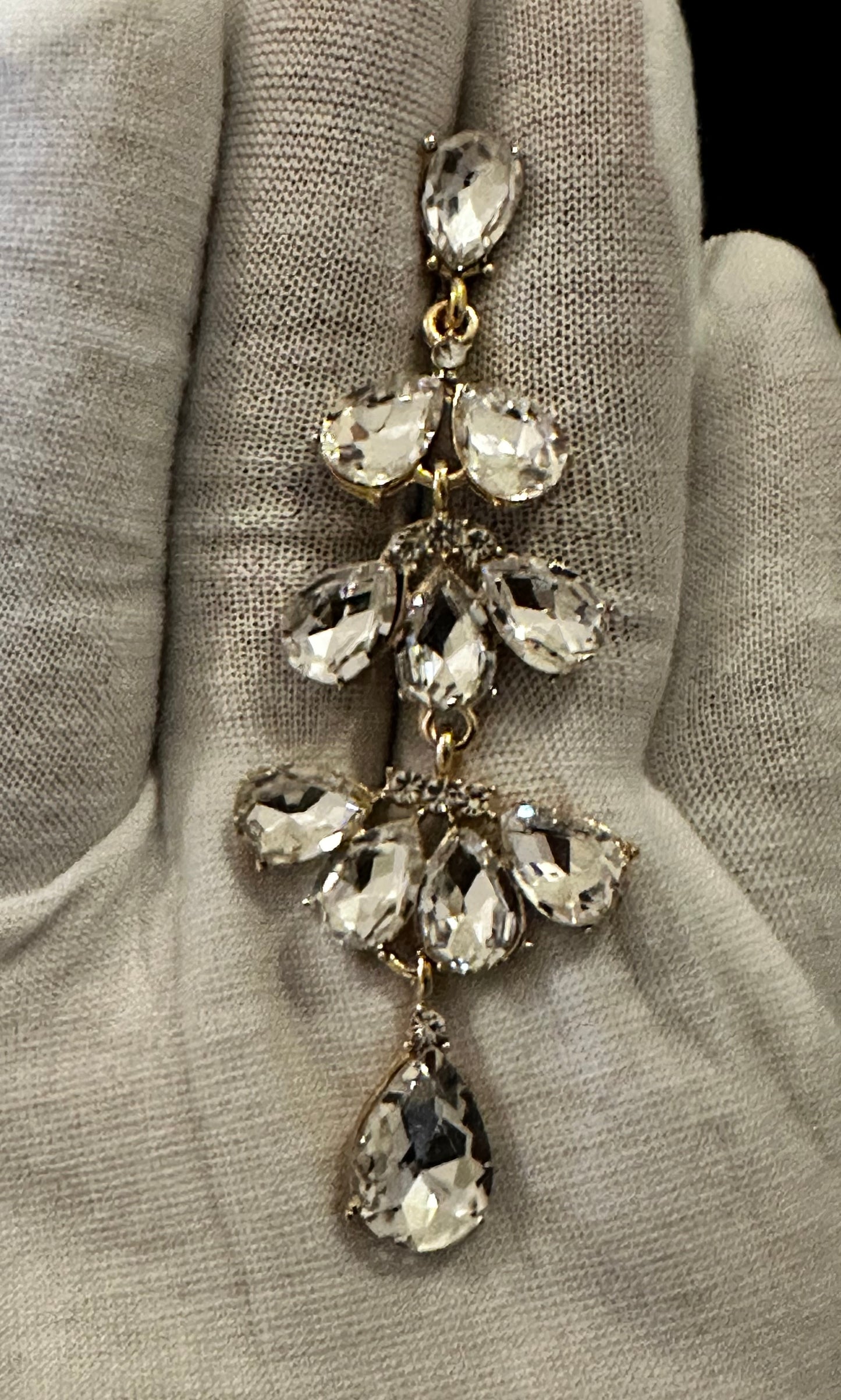 Gold Crystal Chandelier Earrings