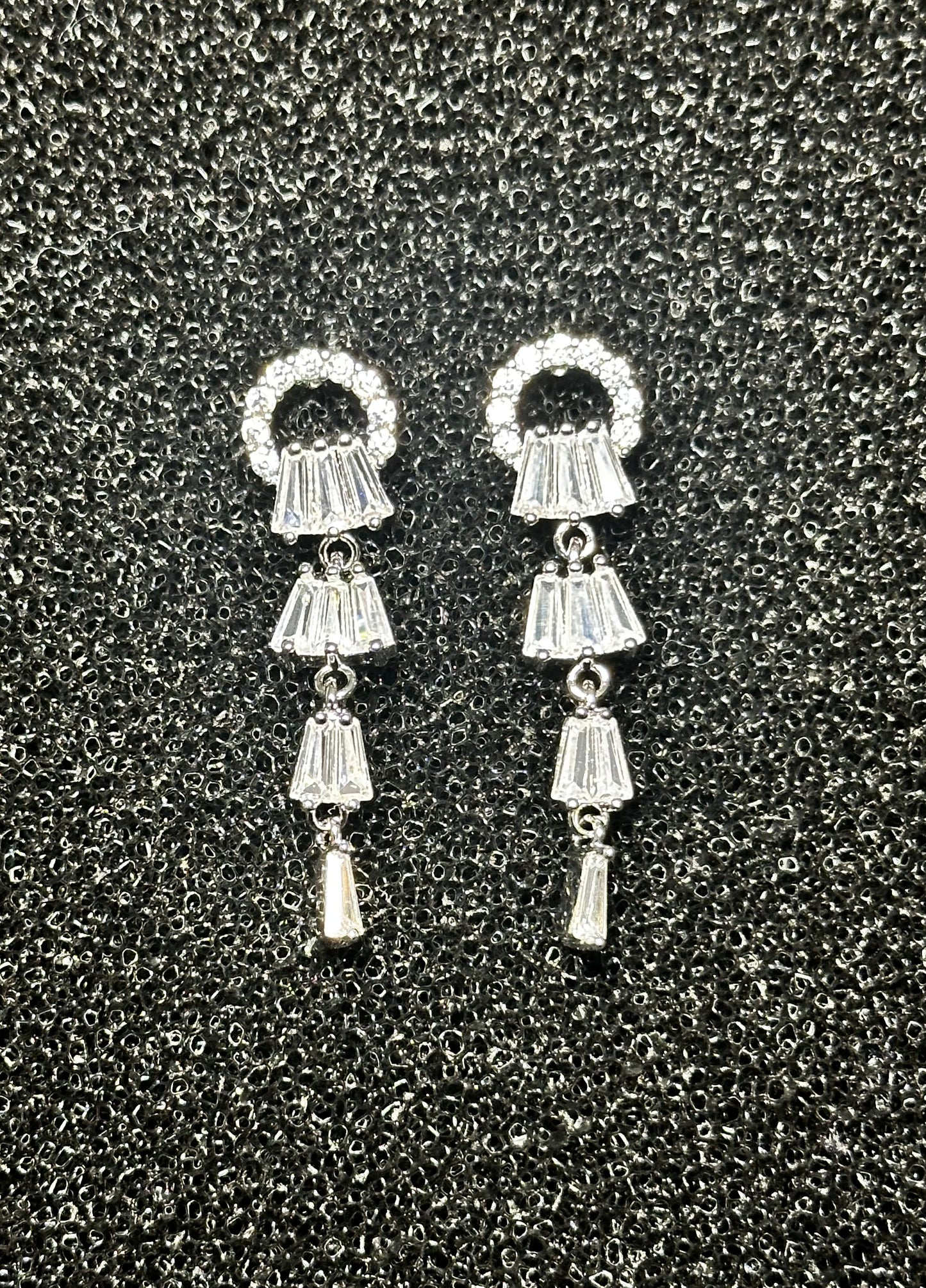 4 Tier Cubic Zirconia Earrings