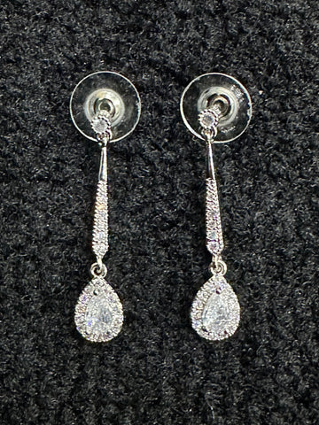 Slim Long Teardrop Crystal Drop