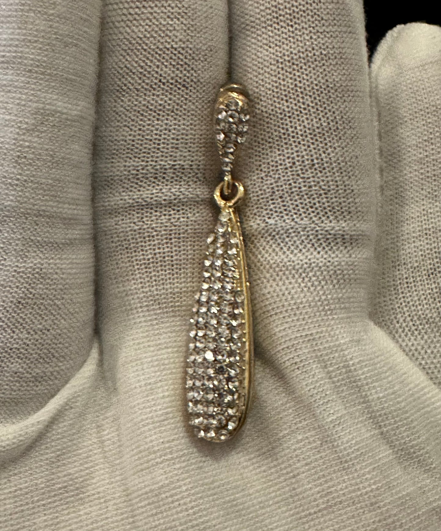 Pave Gold Teardrop Earrings