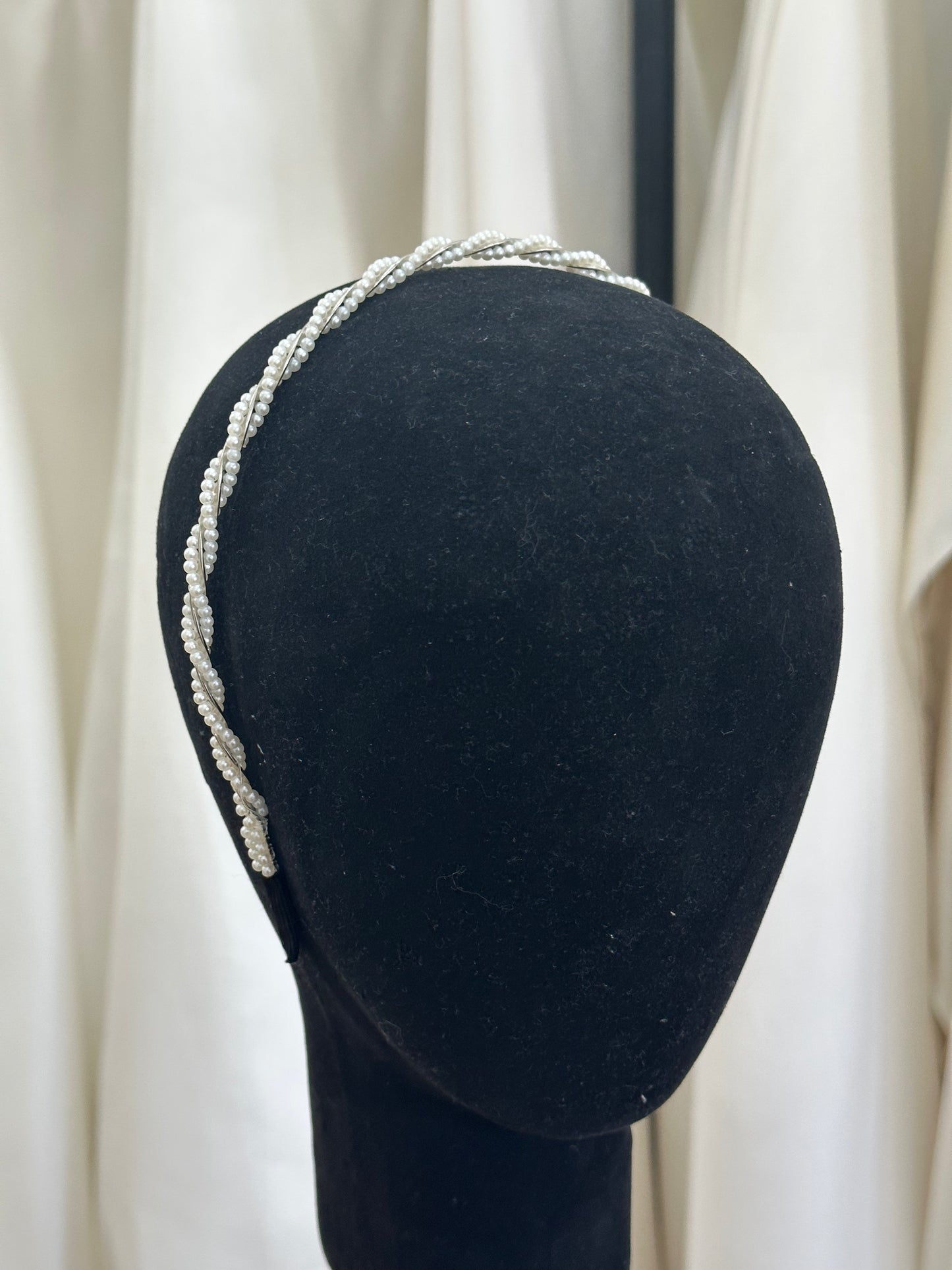 Silver Pearl Twist Hairband