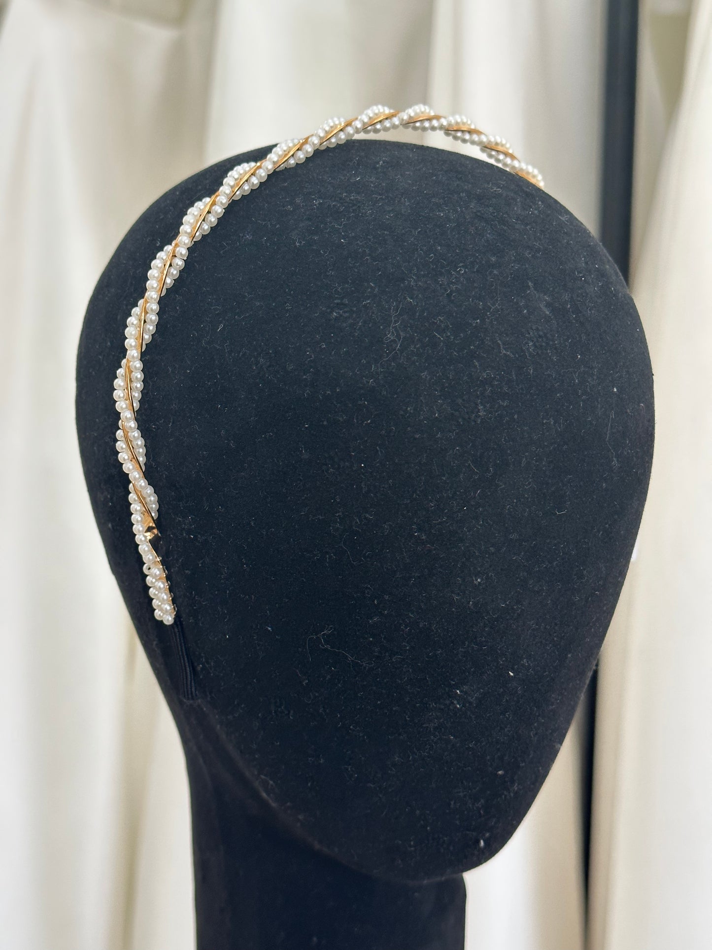 Rose Gold Pearl Twist Hairband