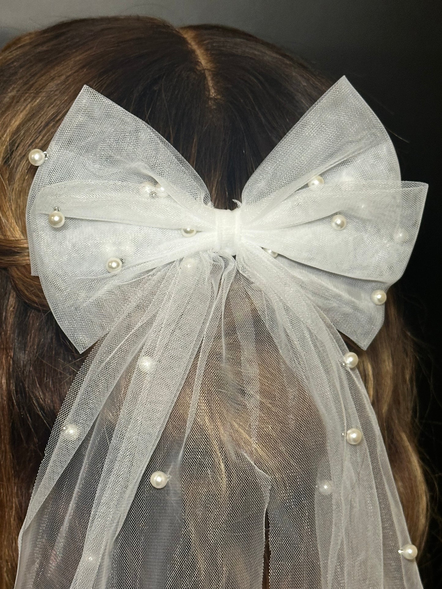 Pearl and Tulle Bow