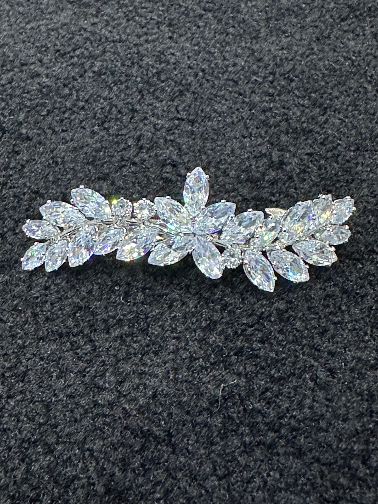 Cubic Zirconia Floral Hair Slide