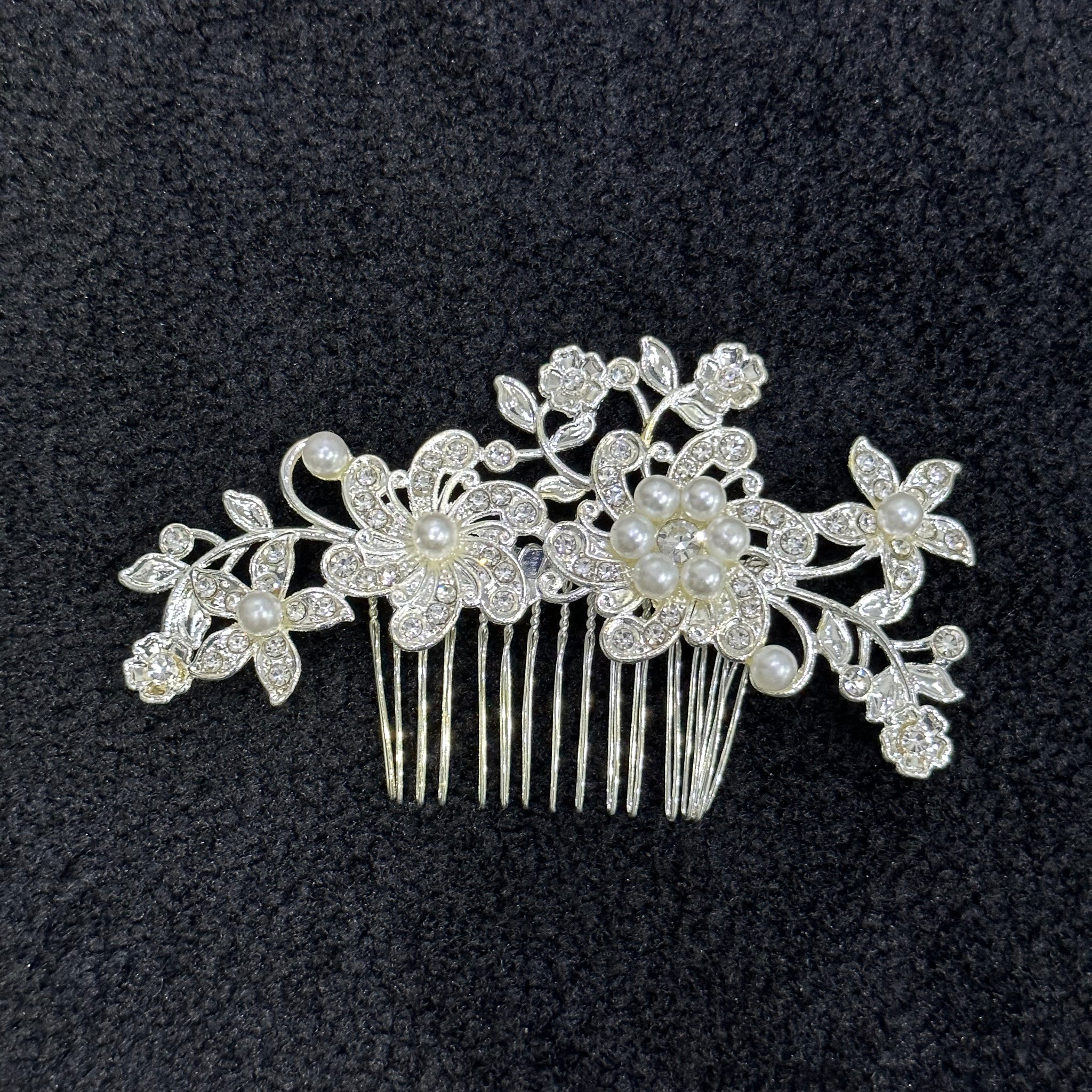 Pearl / Crystal Floral Hair Comb