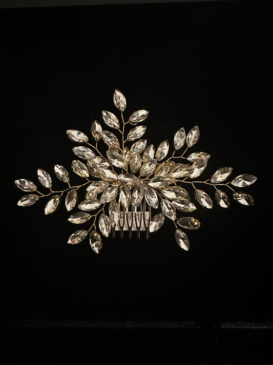 Gold Medium Size Petals Hair Comb