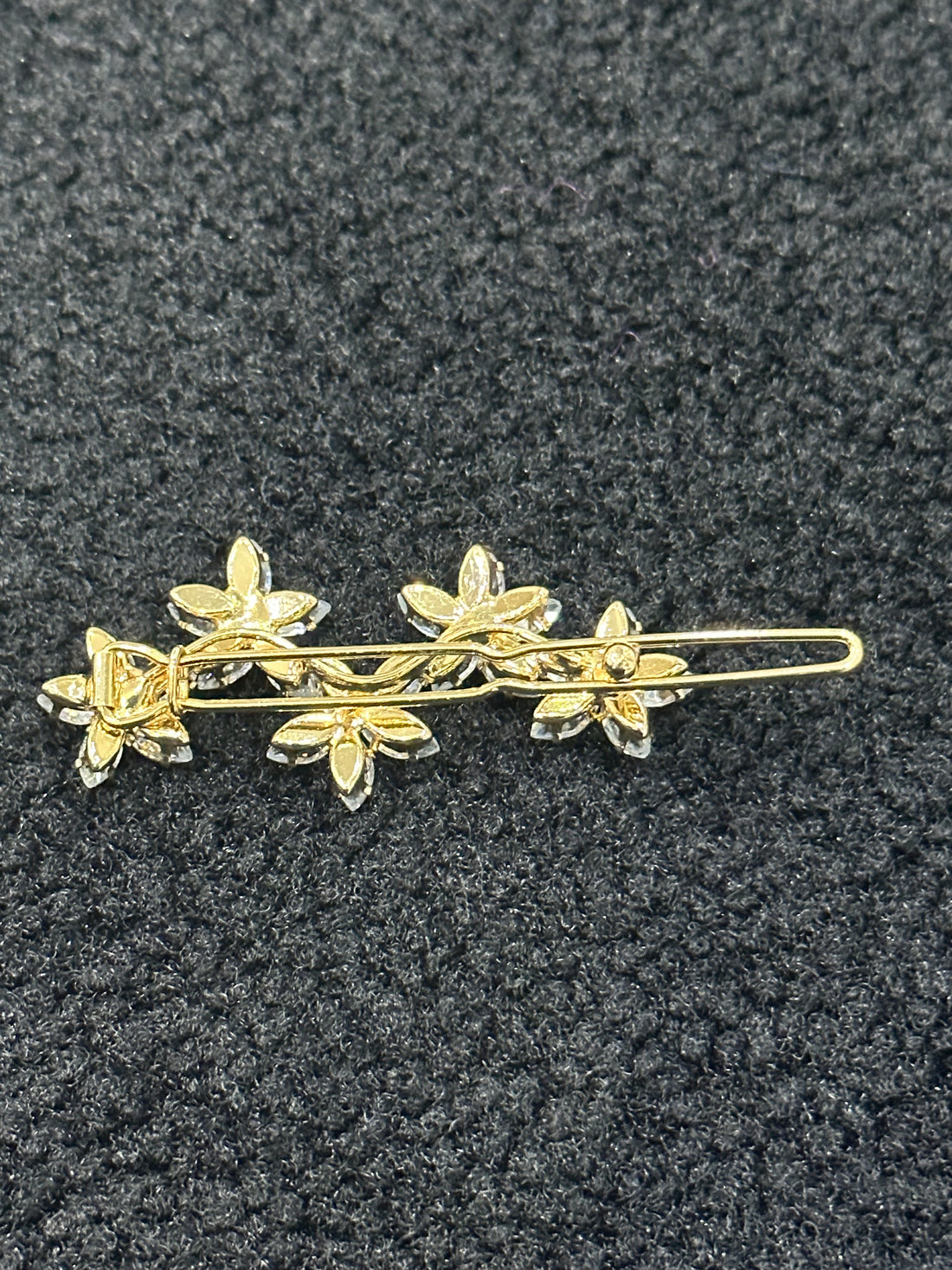 Gold Crystal Floral Hair Slide