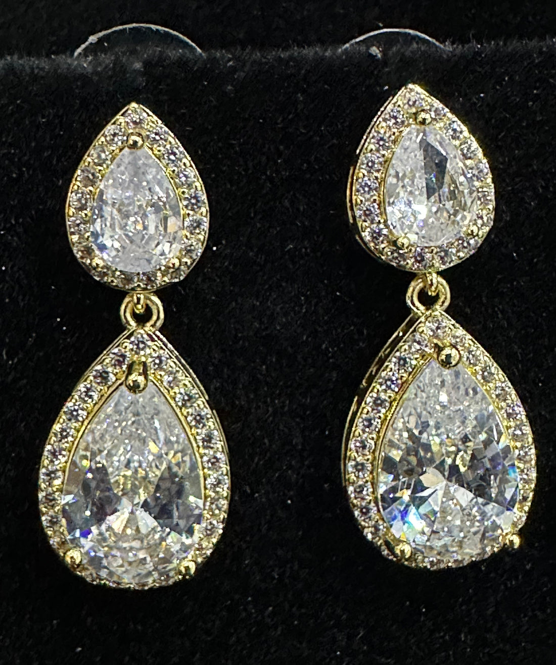 Gold Drop Teardrop Earrings