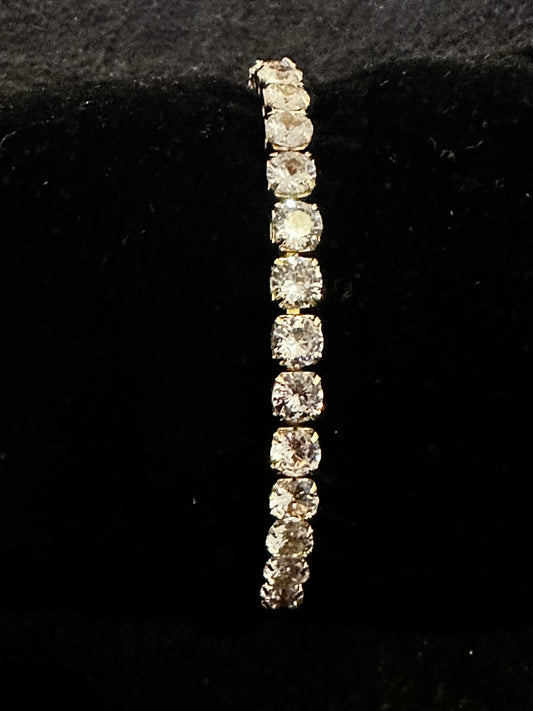 4mm Cubic Zirconia Gold Bracelet