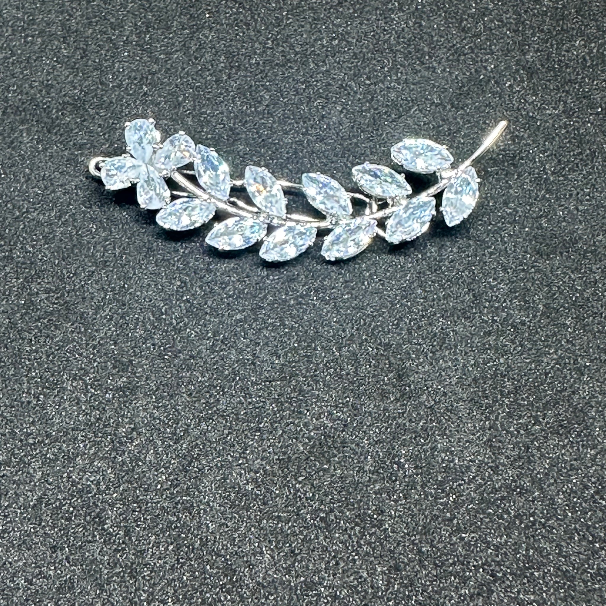 Vine Shaped Curved Cubic Zirconia Hair Slide