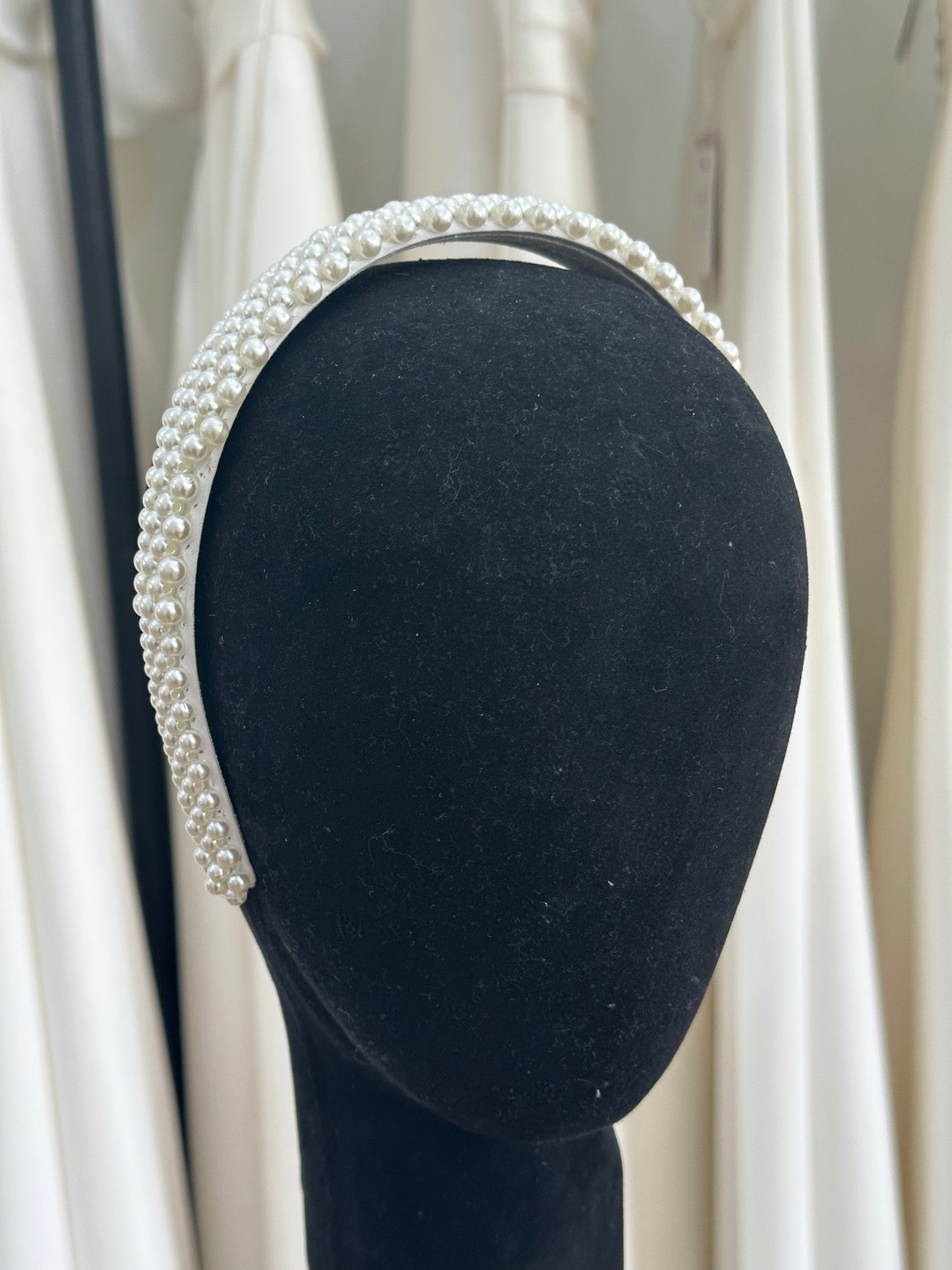 Flat Ivory Pearl Headband