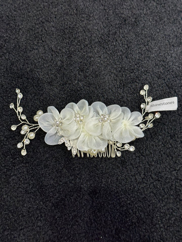 Fabric Flowers Hair Comb