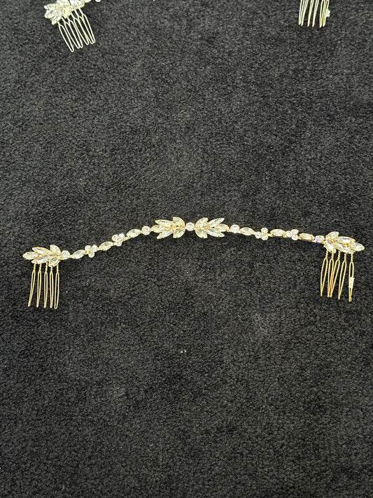 Gold Crystal Hair Comb