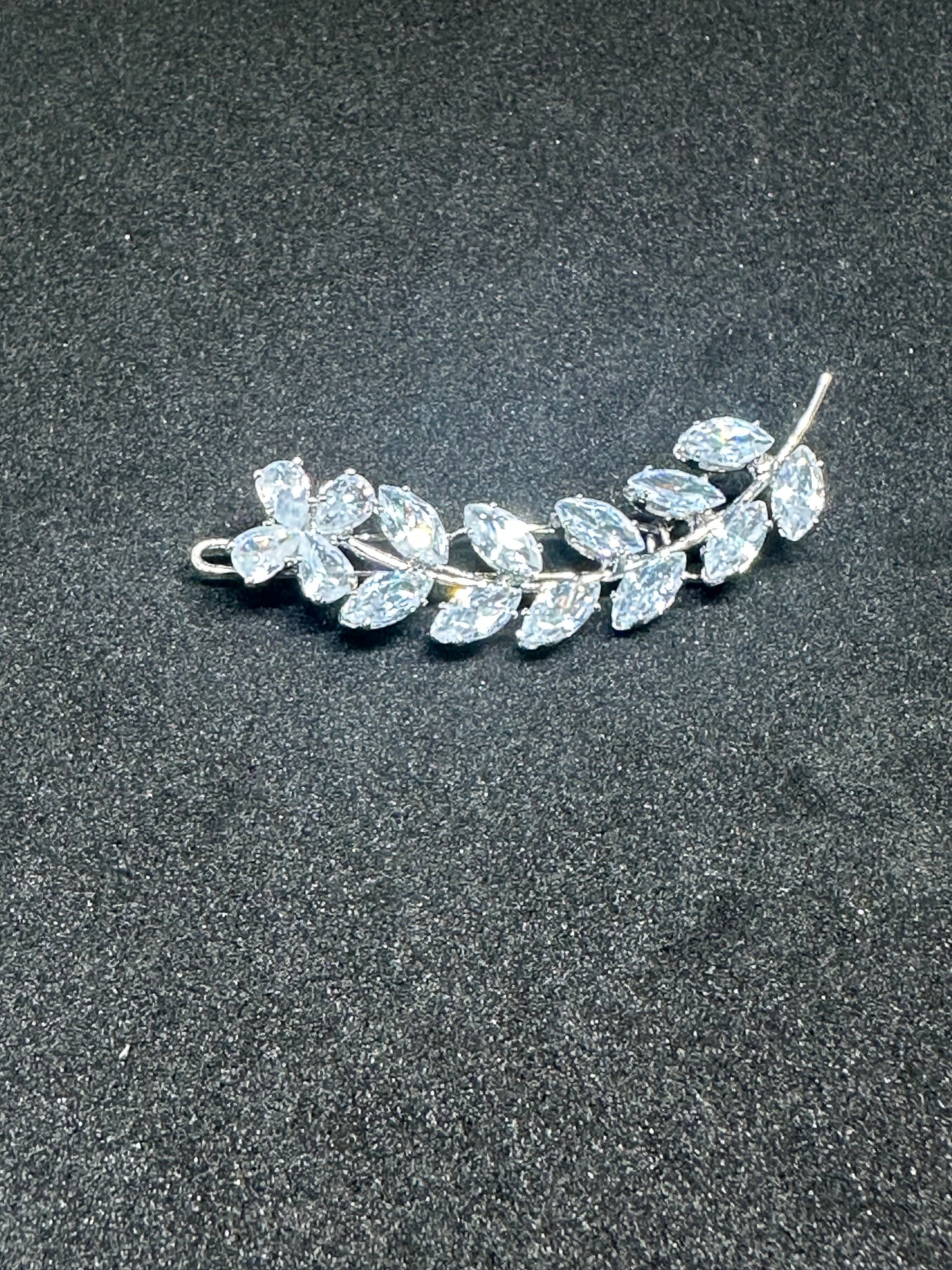 Vine Shaped Curved Cubic Zirconia Hair Slide