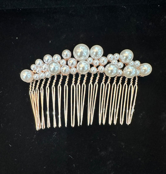 Rose Gold Imitation Pearl Hair Comb