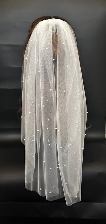 Elbow Length Pearl Veil