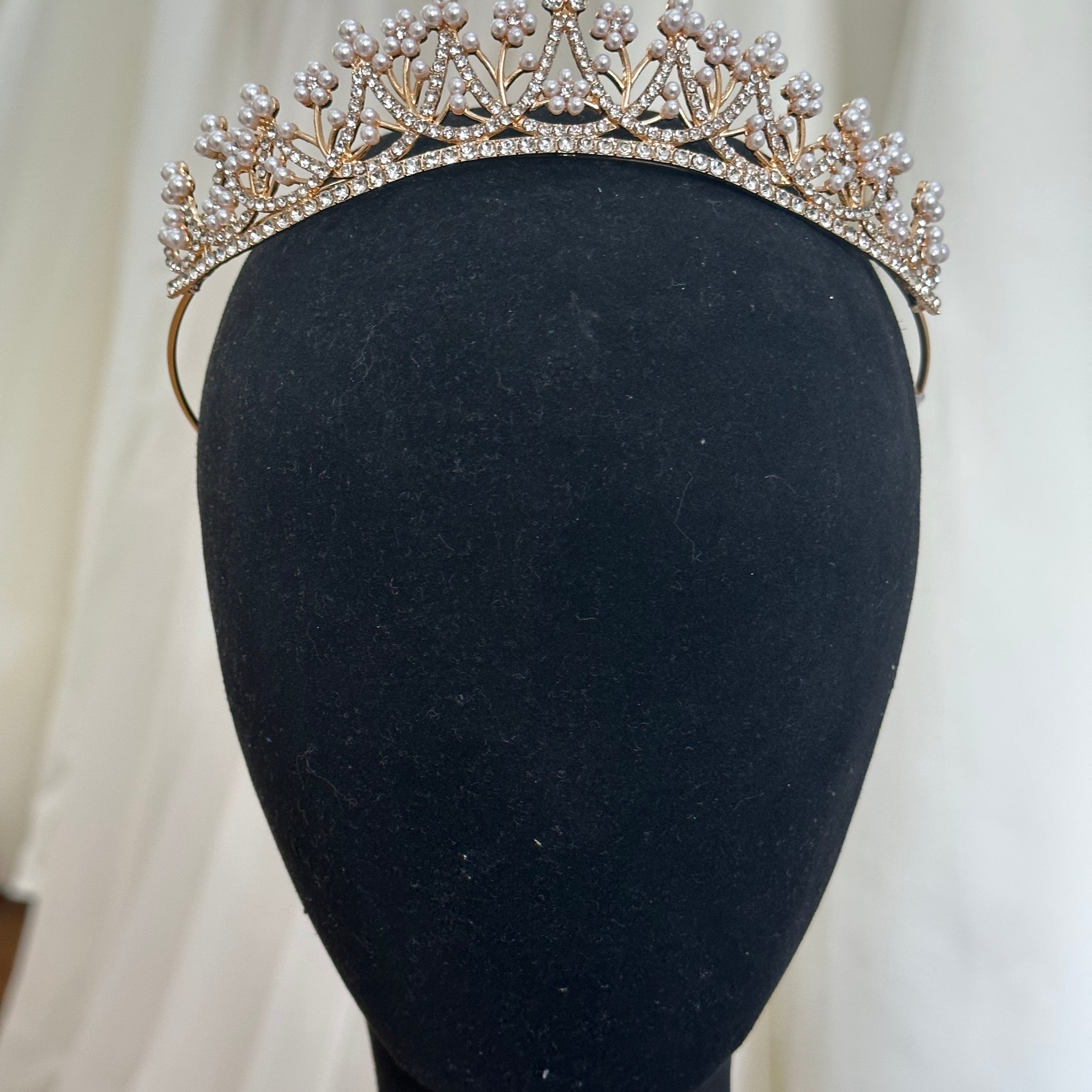 Rose Gold Pearl Tiara