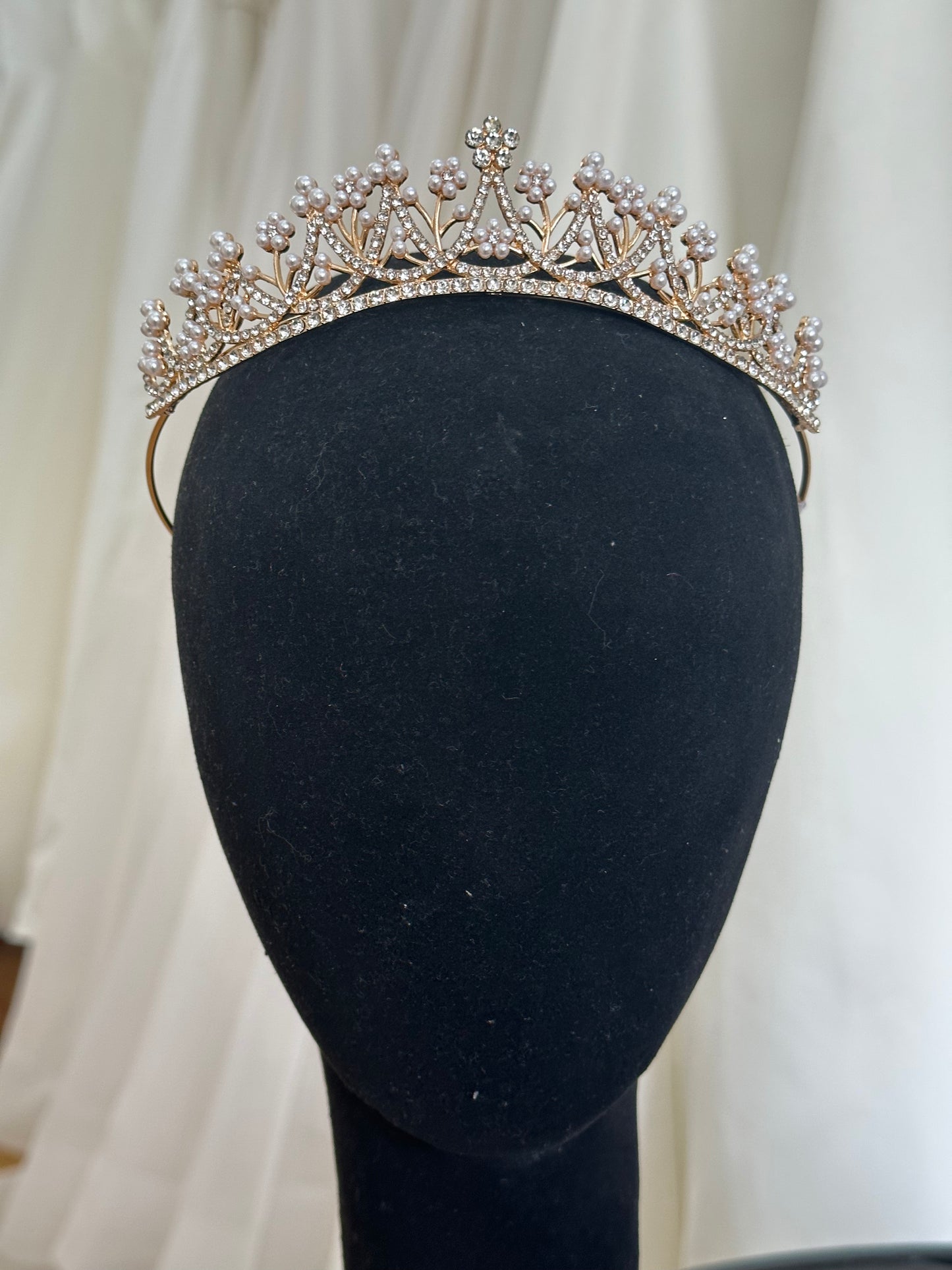 Rose Gold Pearl Tiara