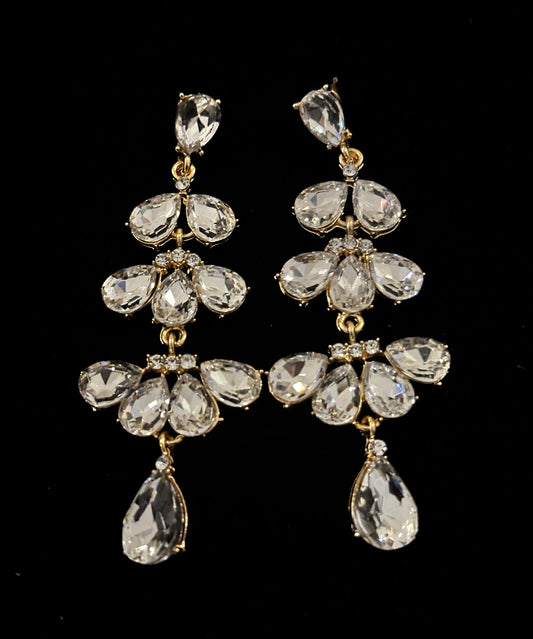 Gold Crystal Chandelier Earrings