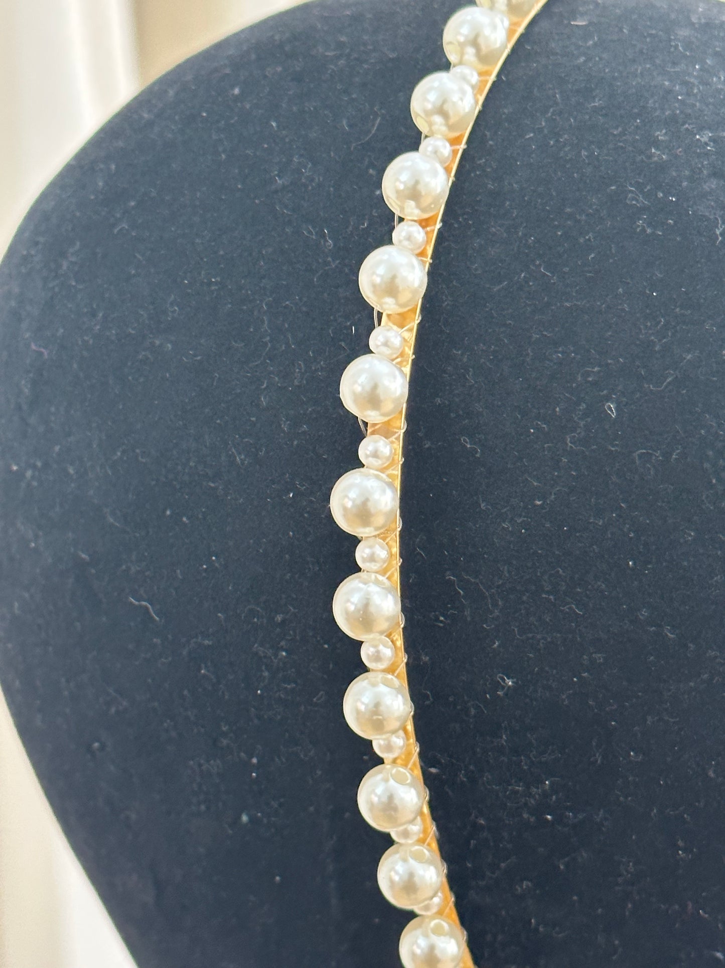 Slim Rose Gold Pearl Headband