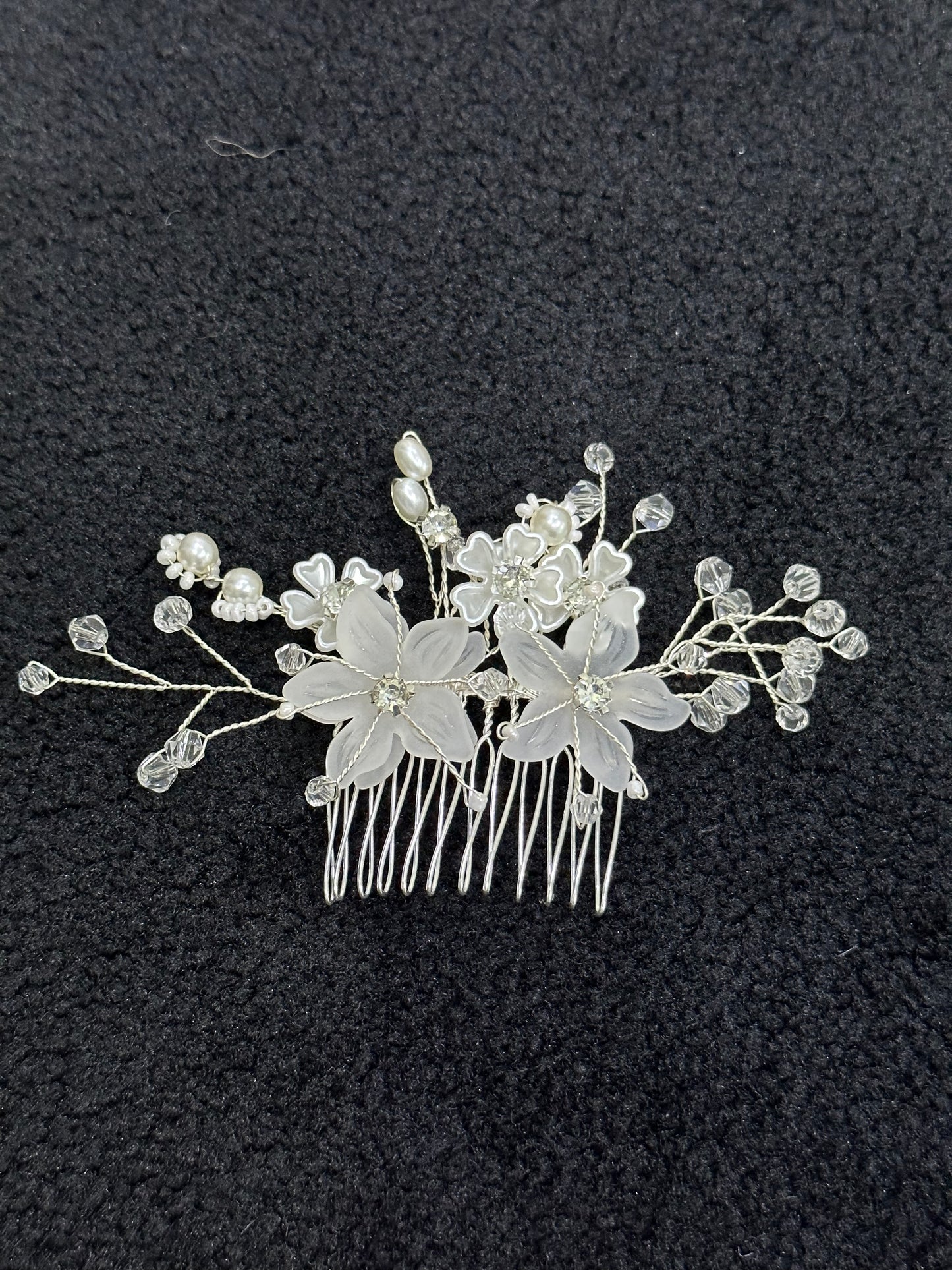 Beaded Flower Hair Comb