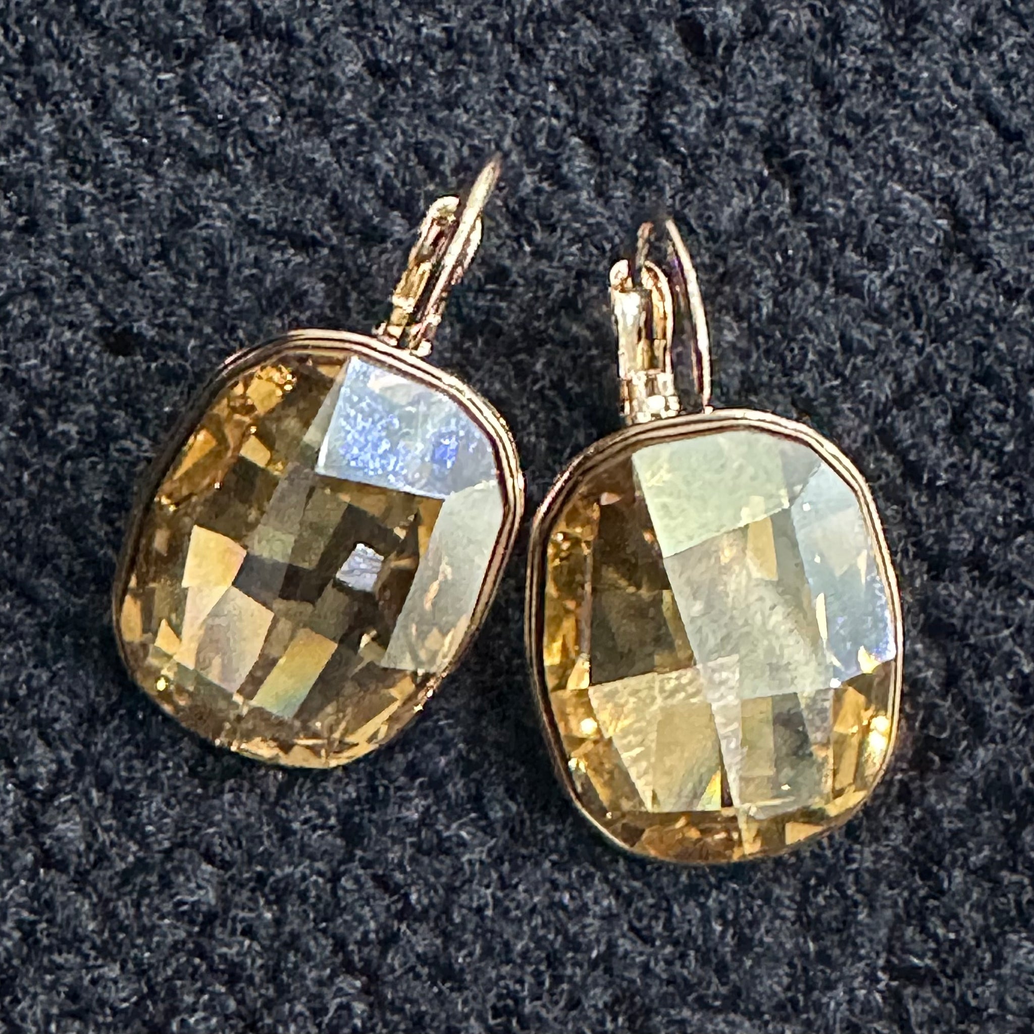 Large Rectangle Drop Crystal Earrings