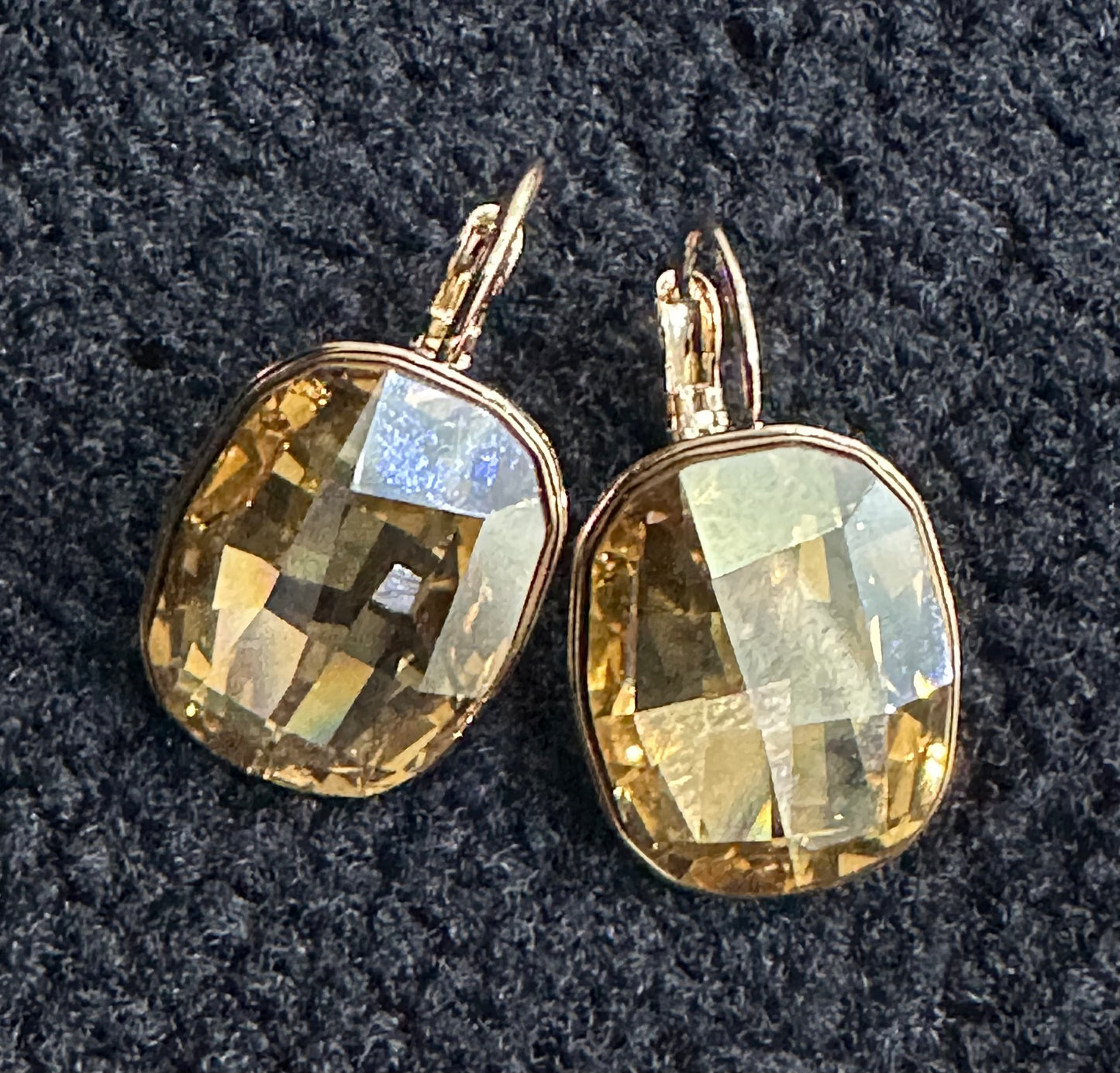 Large Rectangle Drop Crystal Earrings