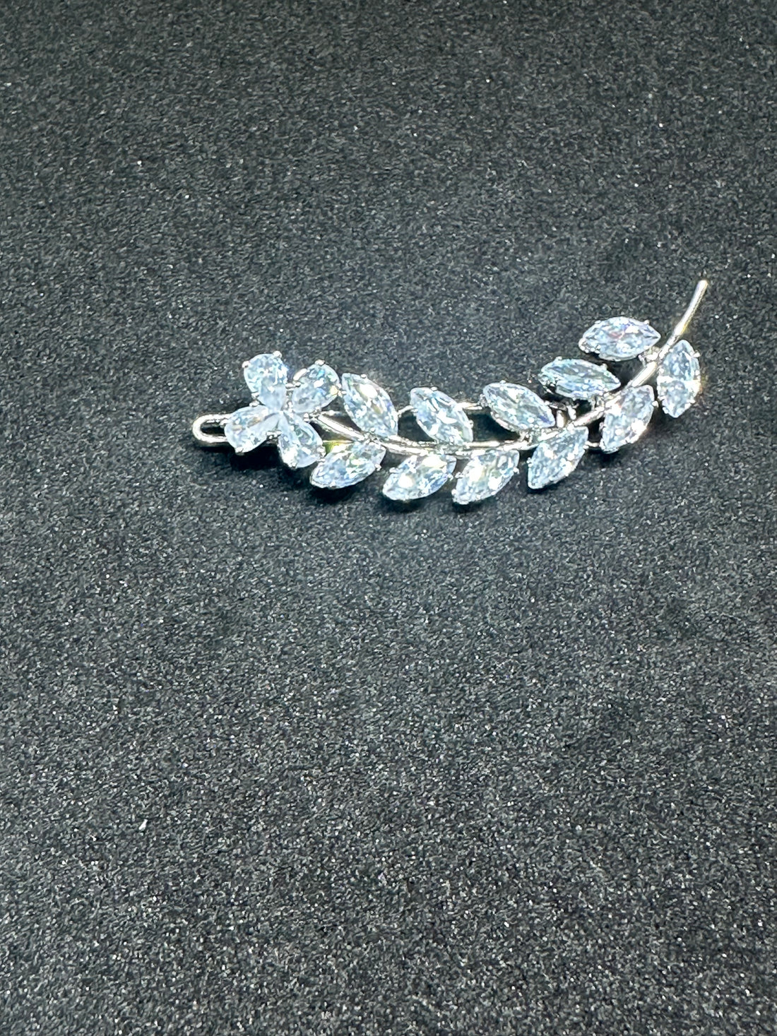 Vine Shaped Curved Cubic Zirconia Hair Slide