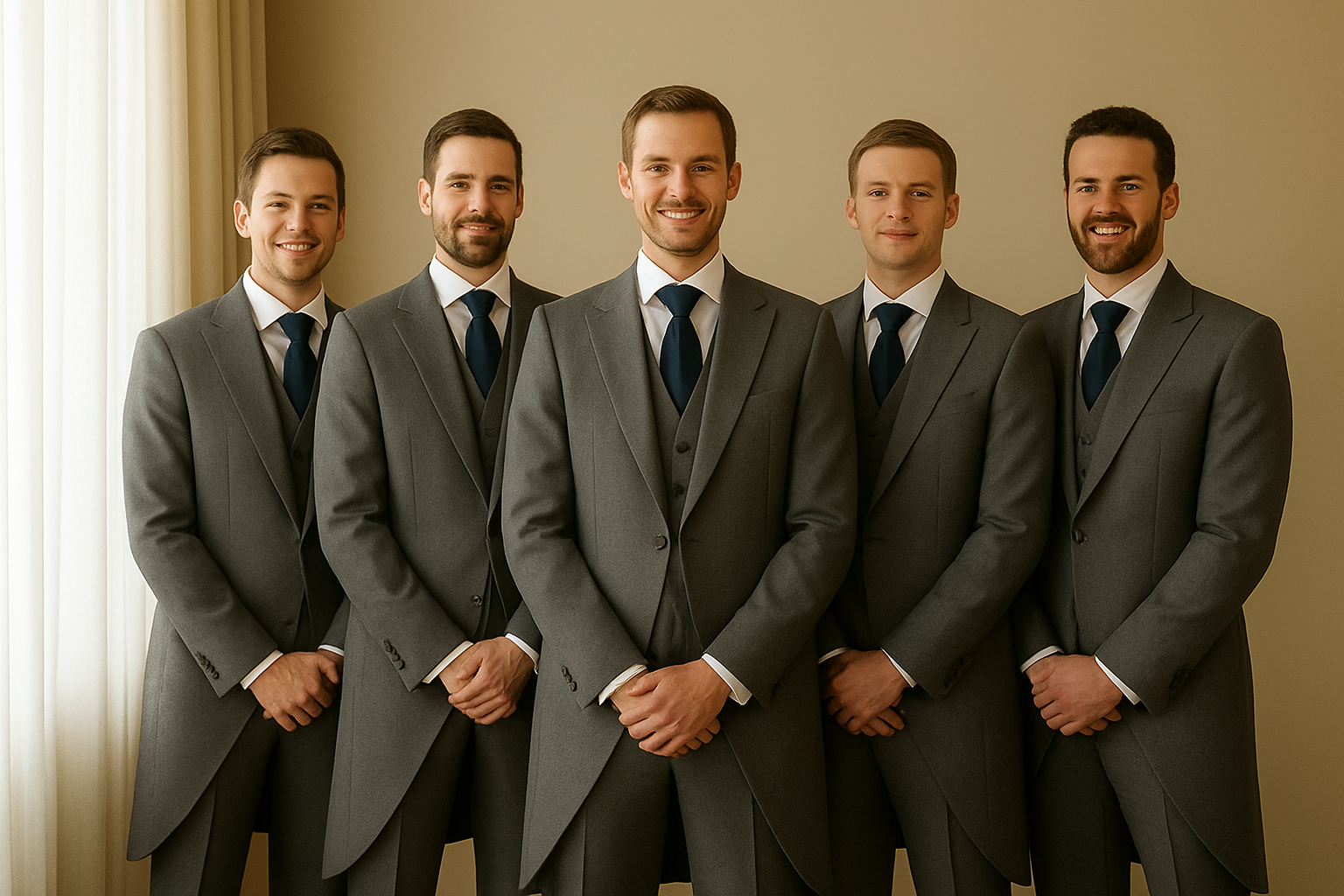 GROOM DRESSER:  Groom and 4 x Groomsmen, 1 x Groom Suit