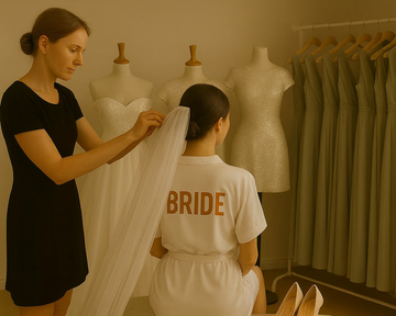 WEDDING DAY BRIDAL DRESSER:  Bride and 4 x Bridesmaids, 1 x Wedding Dress and 1 Reception Look