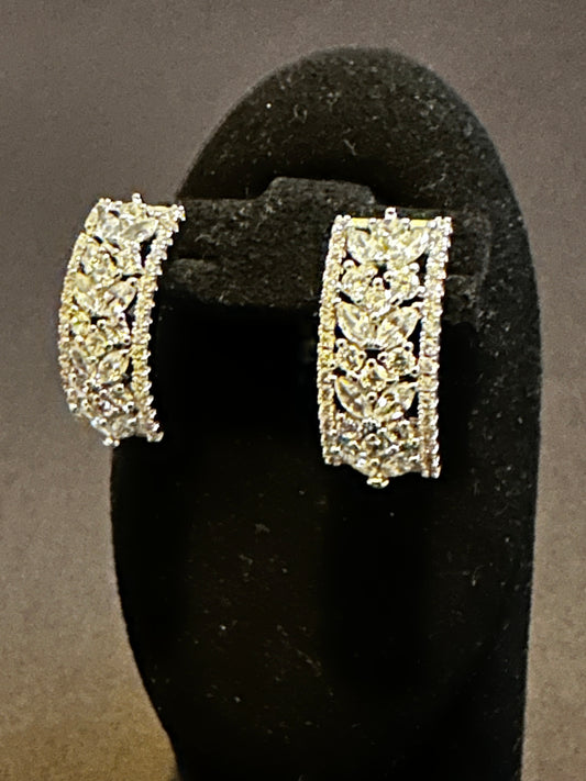 Curved Crystal Earrings