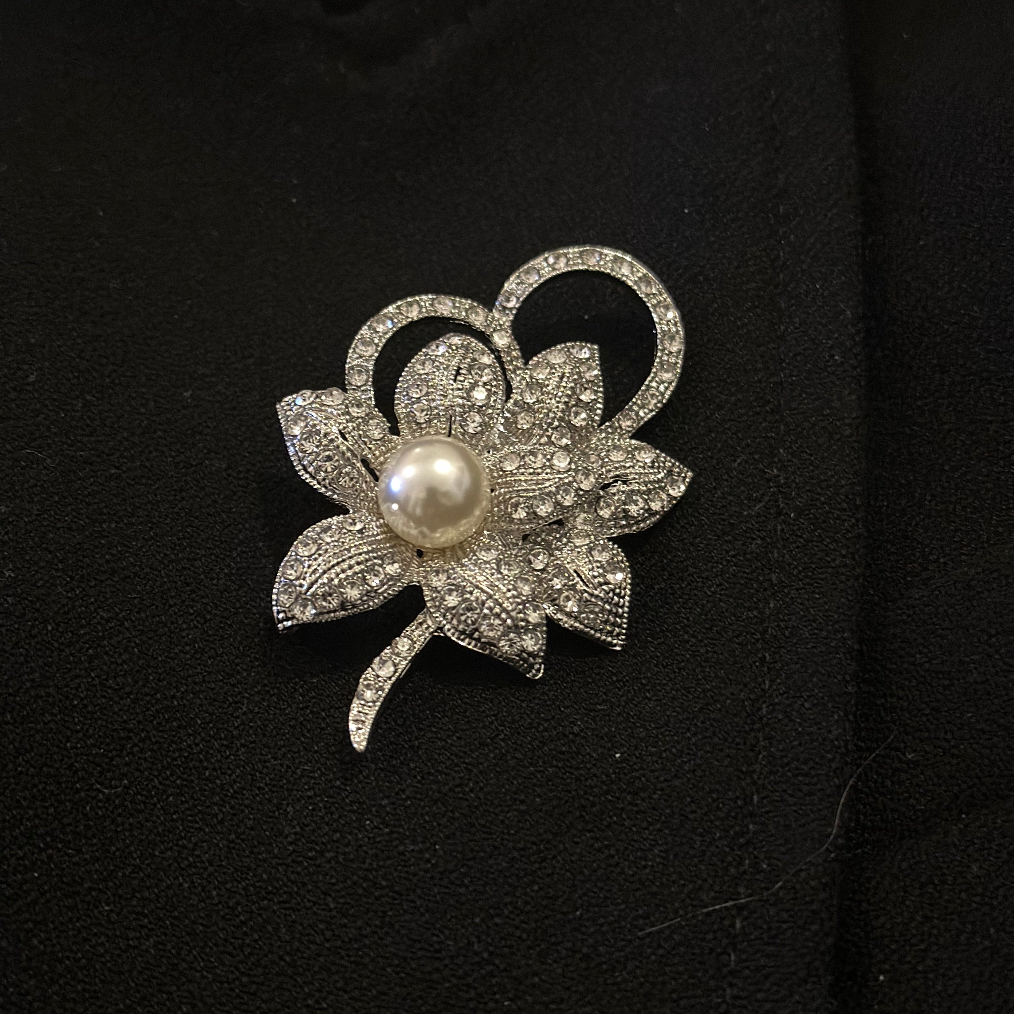 Rhinestone Flower and Pearl