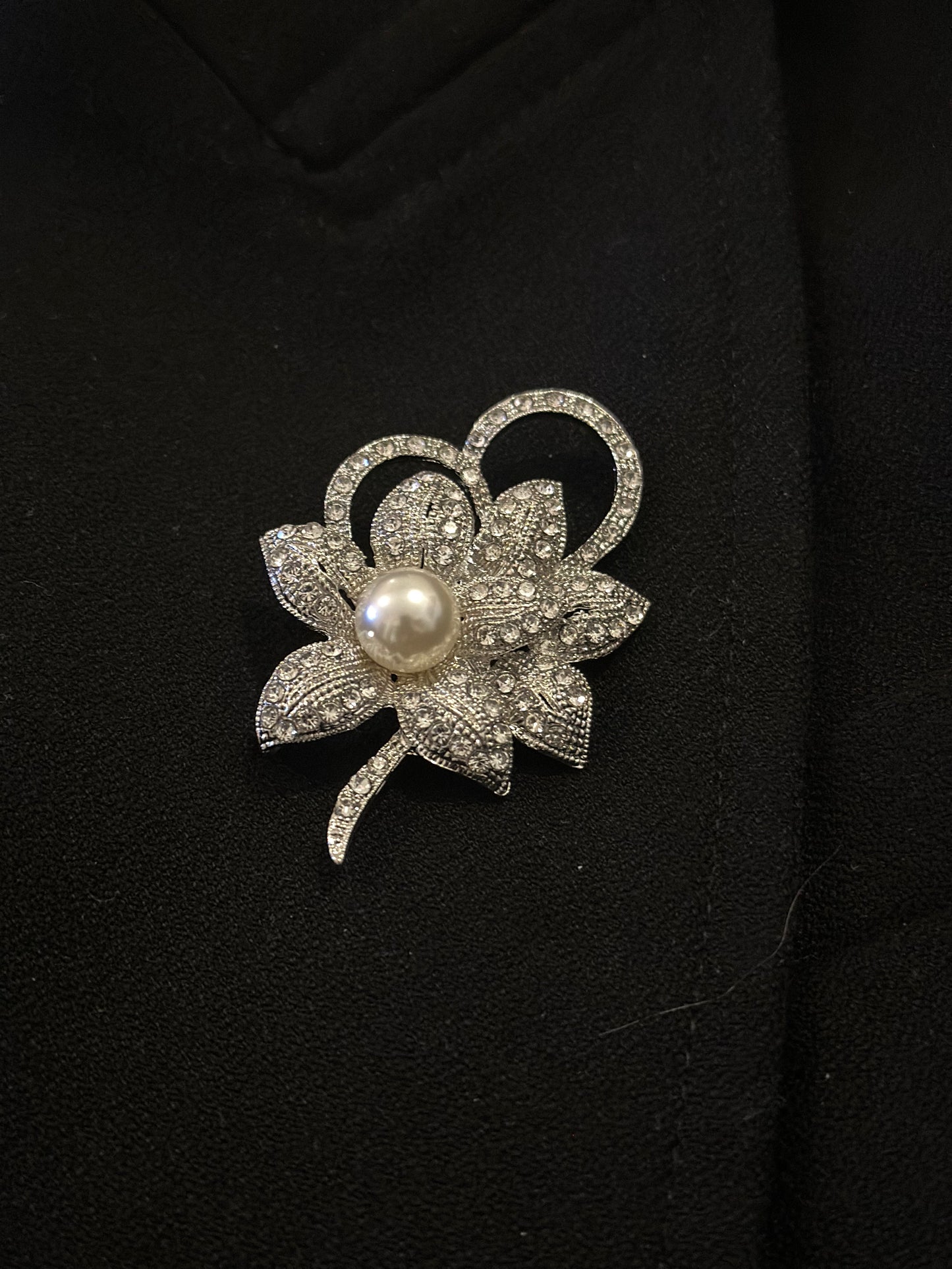 Rhinestone Flower and Pearl